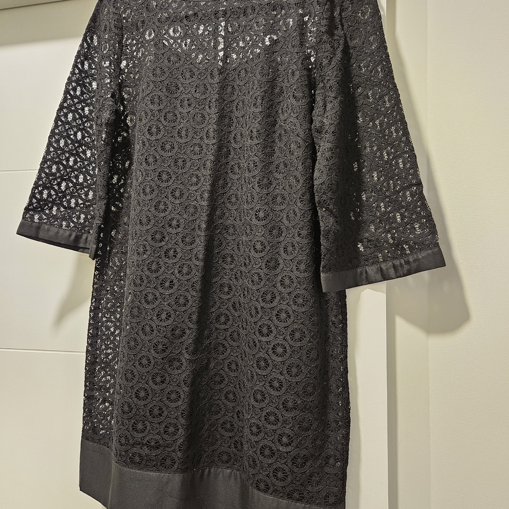 Laundry By Shelli Segal Black Lace Long Sleeve Dress
